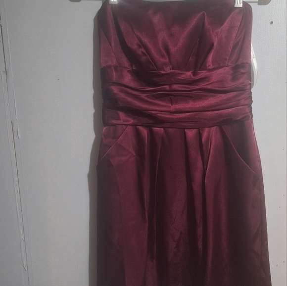 David's Bridal Purple Strapless Prom Dress - Picture 2 of 4